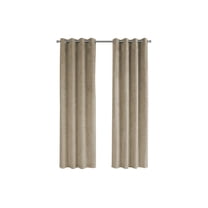 Window Curtains Curtain Panel, 2pcs Set, 54"w X 95"l, Room Darkening, Grommet, Living Room, Bedroom, Kitchen, Beige Velvet, Contemporary, Modern,Blackout Curtains
