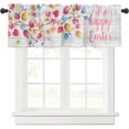 thumbnail image 1 of Window Curtains Valance Rod Pocket Curtain Drapery for Living Room Kitchen Bathroom, Easter Egg Peach Blossom, Soft&Washable Small Window Treatment Valances, Spring Wood Grain, 1 Panel, 54x18inch, 1 of 5
