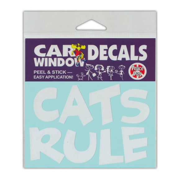 Window Decal, Cats Rule, 4.5" x 3" Vinyl Sticker