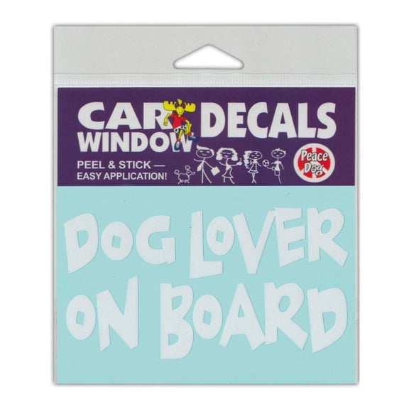 Window Decal, Dog Lover On Board, 4.5" x 2.5" Vinyl Sticker
