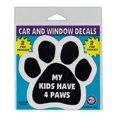 thumbnail image 1 of Window Decals, 2-Pack, My Kids Have Four Paws (Black Dog/Cat Paw), 4.5" x 4.25" Vinyl Stickers, 1 of 6