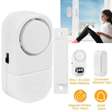 Moclever Wireless Window Door Magnet Alarms Magnetic Sensor Security Burglar Alarm for Home Business Garage, White