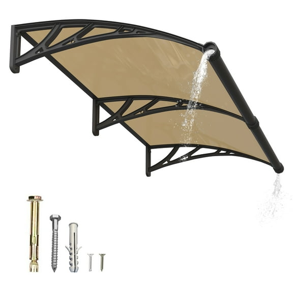 Window Door Awning Canopy 40"x48" Door Entrance Cover Patio Overhang Awning UPF 50+ Polycarbonate