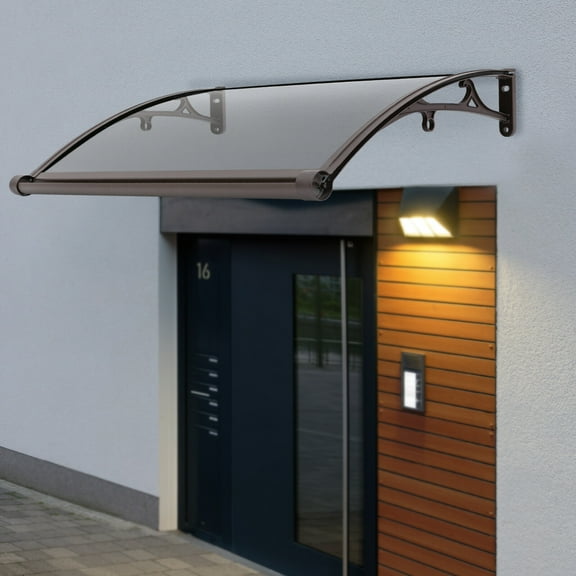 Window Door Awning Canopy 40Inch x 24Inch Polycarbonate Awning for Door Entrance with Aluminum Alloy Bracket Transparent Window Awnings Exterior for UV,Rain,Snow Protection