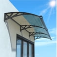 thumbnail image 1 of Guansu Polycarbonate Door Window Awning, with Large Water Drainage Sink and UPF 50+ UV Rain Cover for Patio, 1 of 9