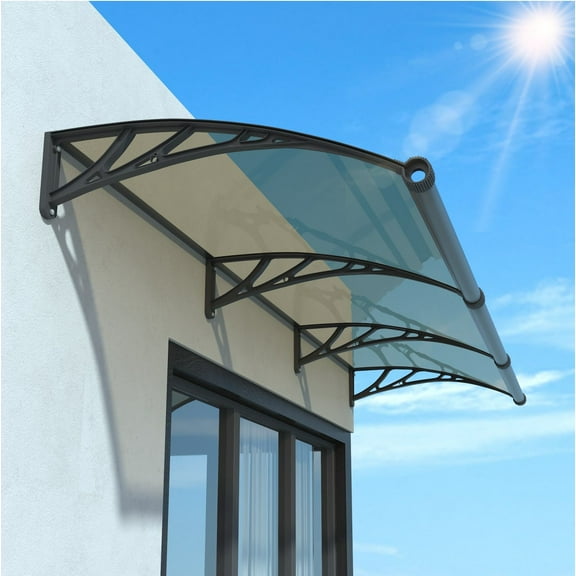 Guansu Polycarbonate Door Window Awning, with Large Water Drainage Sink and UPF 50  UV Rain Cover for Patio