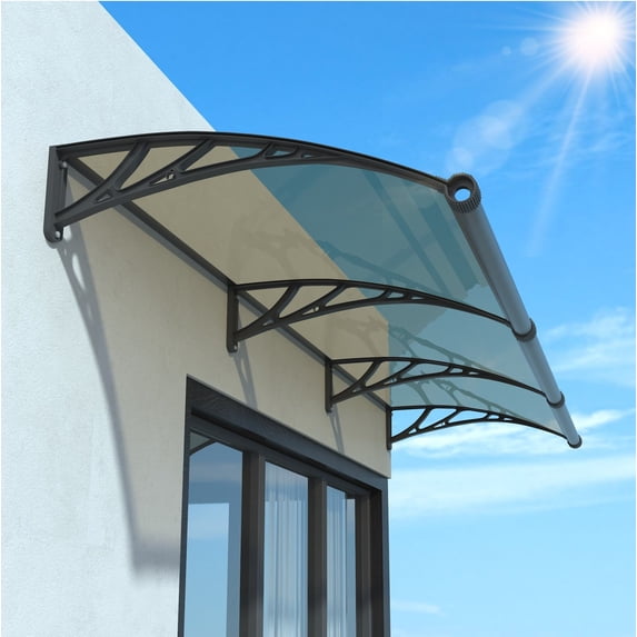 Guansu Polycarbonate Door Window Awning, with Large Water Drainage Sink and UPF 50+ UV Rain Cover for Patio