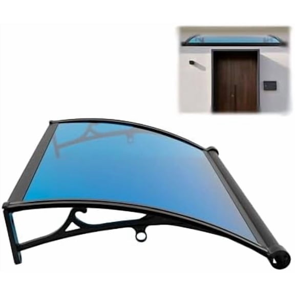 Window Door Awning Canopy Overhang Awning Exterior for Rain Sun Snow Awning Canopy for Window  Door Garage Balcony(Blue)$$Garden &
