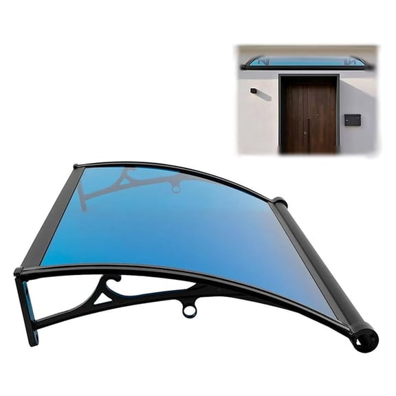 Window Door Awning Canopy Overhang Awning Exterior for Rain Sun Snow Awning Canopy for Window Patio Door Garage Balcony(Blue)