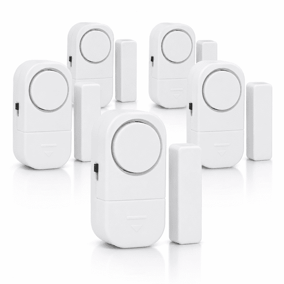 Window Door Entry Battery Operated 90dB Alarm System with Adhesive Backing,6 Count 6 Pack