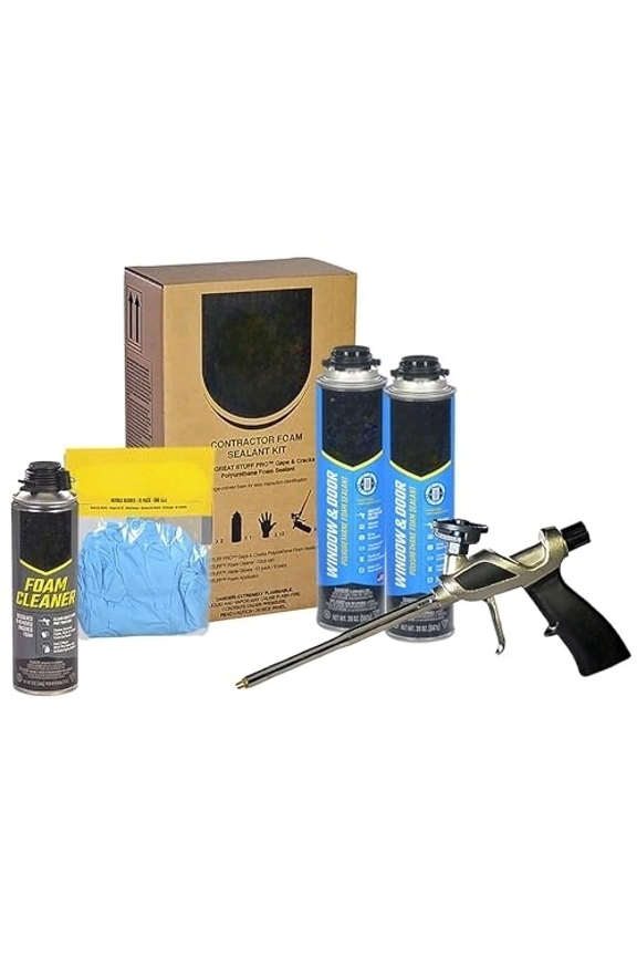 Window & Door Spray Foam Kit Low Expansion Off White Sealant Includes Great Stuff Foam Gun, Gloves, Cleaner$$Tools & Hardware Other