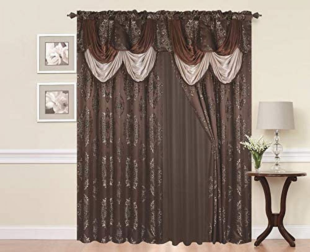Window Drape Set with Valance and Sheer Back (Complete Set 2 Separate ...