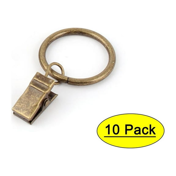 Window Drapery Wire Rod Hook Curtain Clip Rings 1" Dia 10Pcs