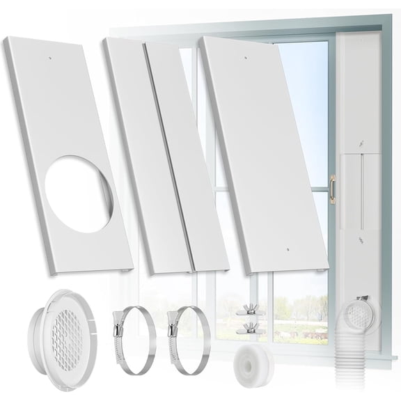 Window Duct Kit Dryer Window Vent Kit for 4” Ducting Dryer Vent Hose, Sliding Window Vent Kit Fit with Dryer, Inline Duct Fans, Grow Tents