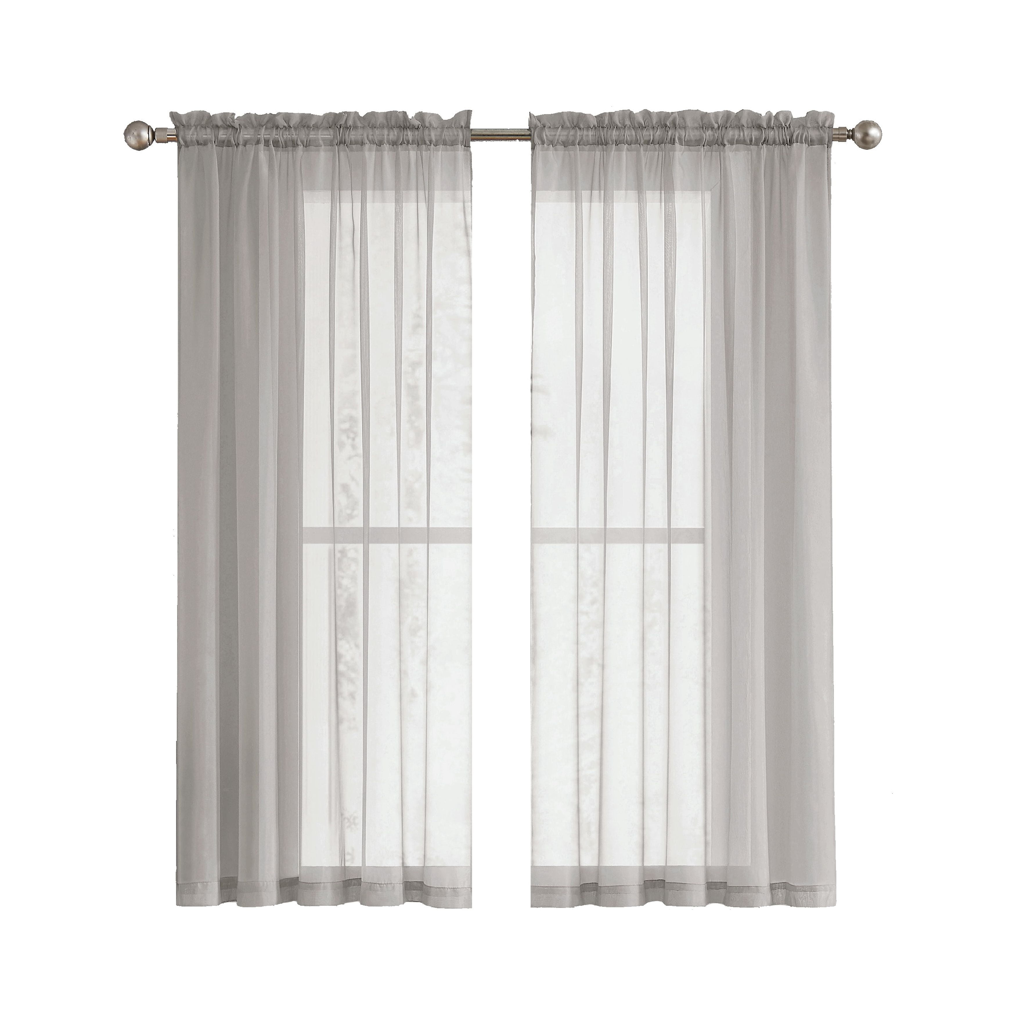 Window Elements Traditional, Contemporary, Farmhouse, Modern 2 Piece Sheer Curtain Set