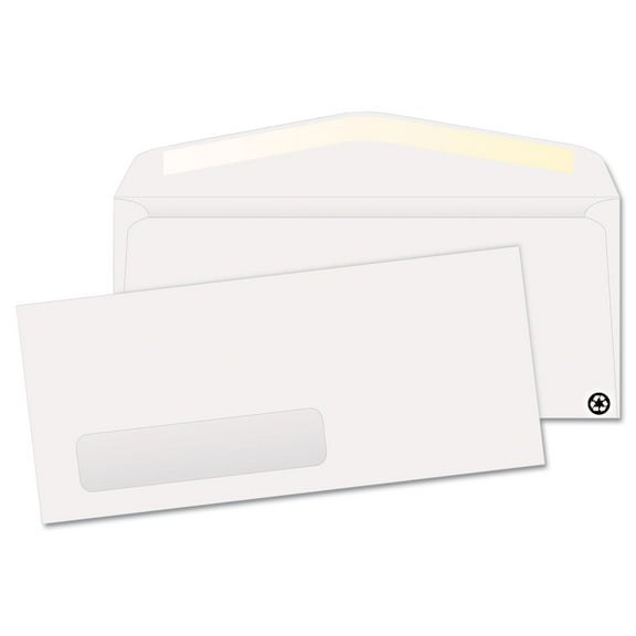 Quality Park Recycled No. 10 Window Envelopes, White, 500 / Box (Quantity)