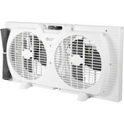 Window Fan for Bedroom, 9 inch 3 Speed Dual Fans with Auto-Locking Expanders, Window Exhaust Fan, Removeable Bug Screen, White