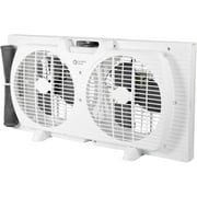 Window Fan for Bedroom, 9 inch 3 Speed Dual Fans with Auto-Locking Expanders, Window Exhaust Fan, Removeable Bug Screen, White