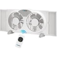 thumbnail image 1 of Tornado 9 Inch Dual Window Fan with 8-Hour Timer and 3-Speed Settings, 23.5-36 Inch Expandable, 3 Function Modes (Cooling/Exhaust/Circulation), Detachable Base, Remote Control Window Fan for Home, 1 of 8