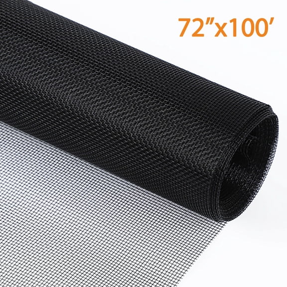 Window Fiberglass Screen Replacement Black 72" x 100' Porch Patio Screen Mesh Roll DIY Custom
