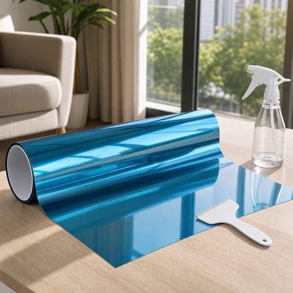 Window Film, 79 Inch Static Cling One Way Privacy Tint, Heat Blocking UV Protection Anti Glare Glass Sticker for Home, Bedroom, Office, Daytime Privacy