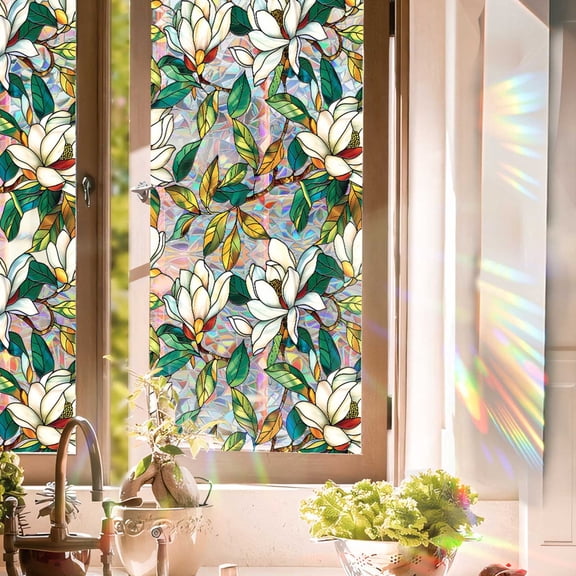 Window Film, Czzoypi Double-Sided Color Bird Repellent Static Cling Window Decals, PVC Collision Prevention Glass Stickers Easy Install Remove No Residue
