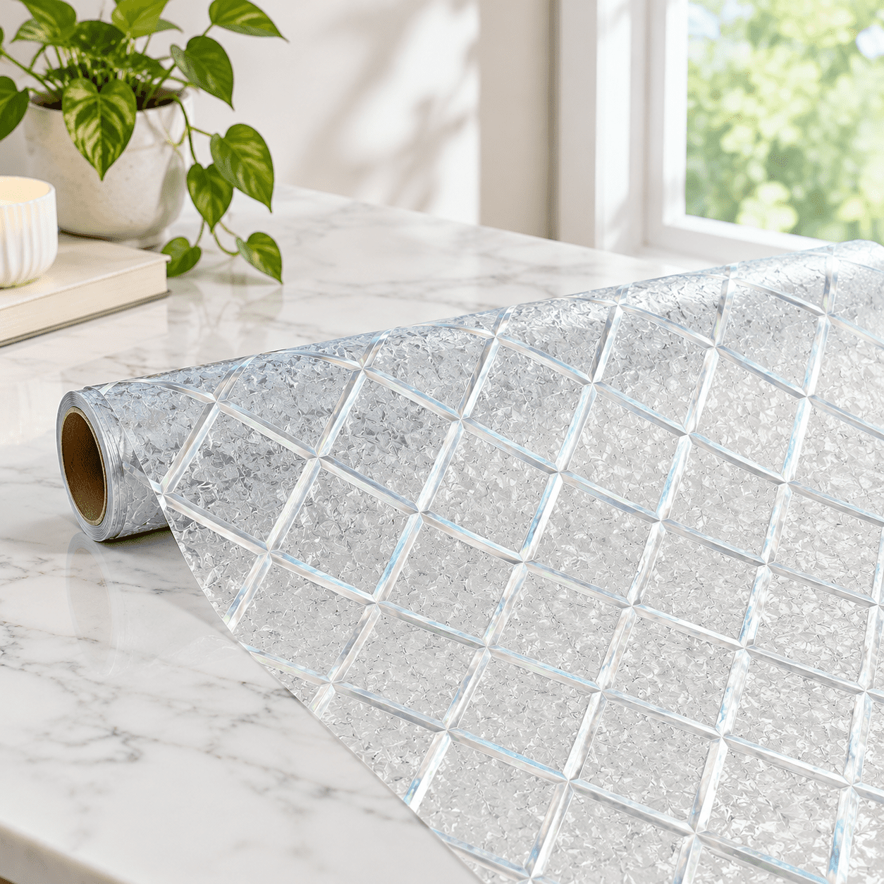 Window Film Decorative Frosted Lattice 35.4