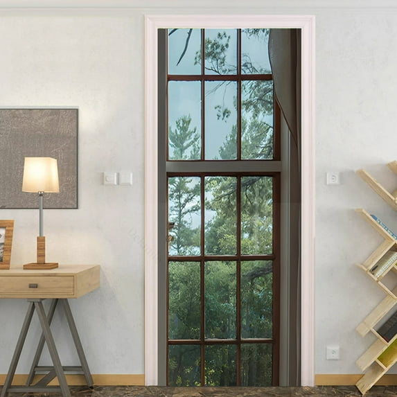 Window Film Door Sticker Glass Films D Natural Scenery Privacy Films Door Stickers Kitchen Office Ho