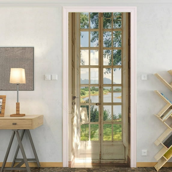 Window Film Door Sticker Glass Films D Natural Scenery Privacy Films Door Stickers Kitchen Office Ho
