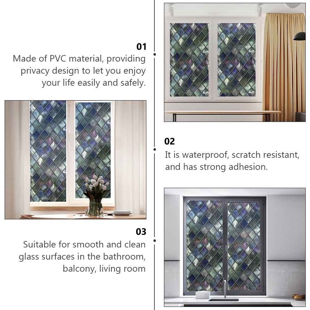 Window Film Glass Privacy Static Cling Stained Decal Decorative Tint ...