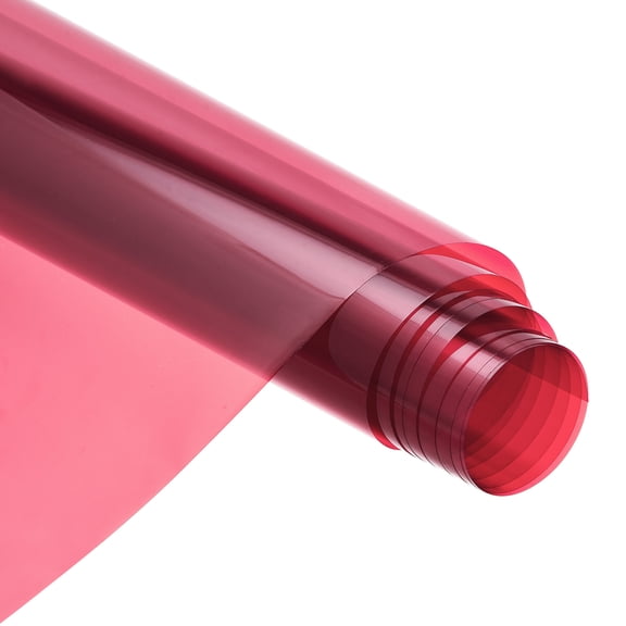 Window Film, Glass Sun Blocking, Heat Control Self Adhesive Pink Red Window Tint, 6.6x1.64ft for Home Office