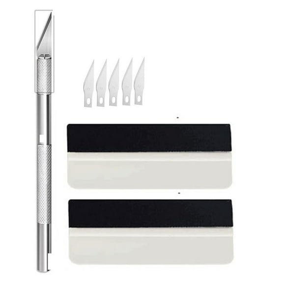 Window Film Kit - 4 Pcs Window Privacy Film Installation Tools, Easy to Apply Glass & Car Windows Tint Kit, Includes Felt Squeegee, Detachable Knife & 1 Extra Blade, 100ML Spray Bottle