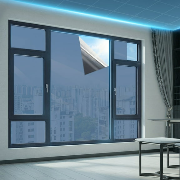 Window Film, Reflective Heat Control Window Tint, Self-Adhesive Daytime Privacy Window Film for Home Office Insulation Energy Saving