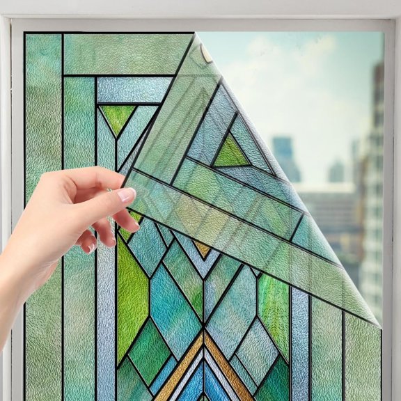 Window Film for , Static Cling Film, Non-Adhesive Decorative Glass Tint, Anti-UV Heat Control, Easy DIY for Bathroom/Living Room/Kitchen, 16.93 x 39.37 Inches