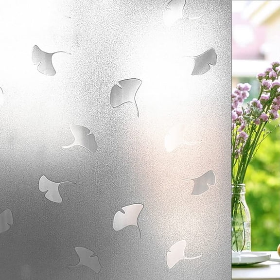 Window Films for Privacy, Plant Pattern Static Cling Frosted Glass Sticker, Suitable for bathroom, toilet, kitchen and other spaces