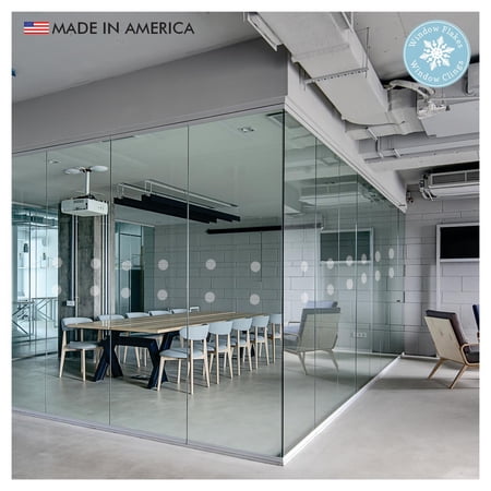 Window Flakes 60 Etched Glass Safety Windows Stickers for Glass 2" Round Awareness Low Tac Decals
