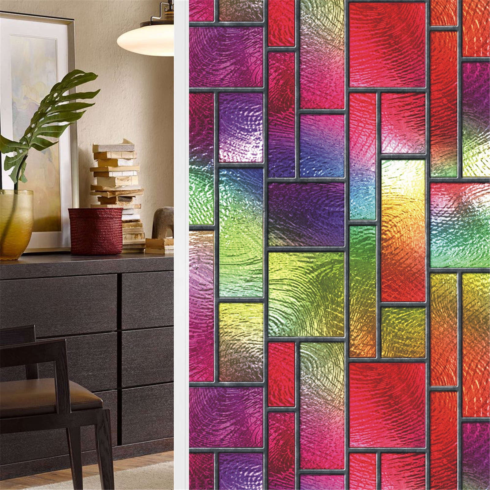 Window Flower Bathroom Bedroom Living Room Glass Block Window Film