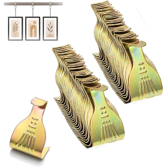Window Frame Hangers, Picture Rail Hooks Heavy Duty, 2.2" X 1.3" Metal Rail Molding Hanging Hooks, Steel Picture Rail Hangers Hooks for Wall Art Display & Exhibition