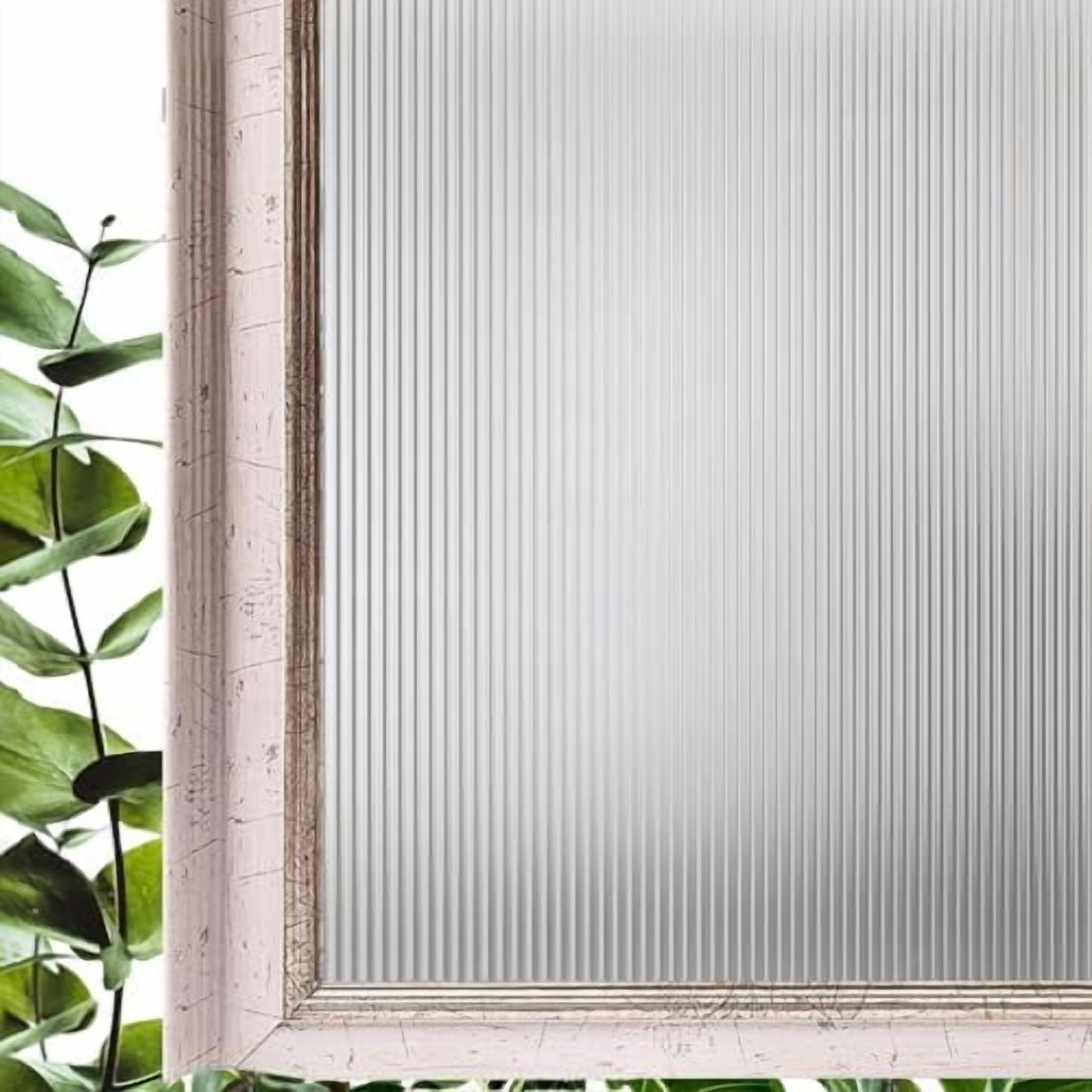 Privacy Ribbed Glass Window Glass Film, Privacy Removable Static Film, Ribbed, 17.5x118.1 ...