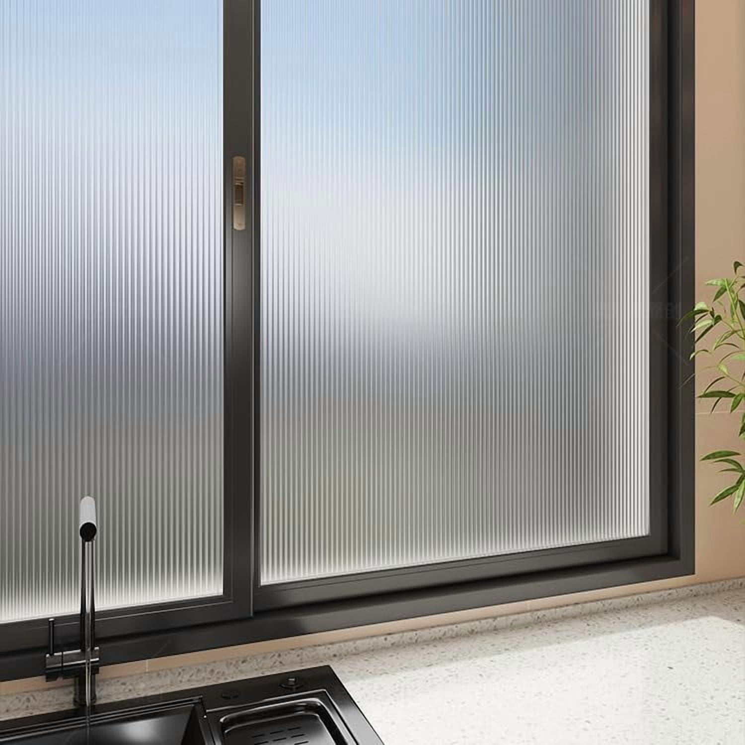 Privacy Ribbed Glass Window Glass Film, Privacy Removable Static Film, Ribbed, 23.6x78.7 ...
