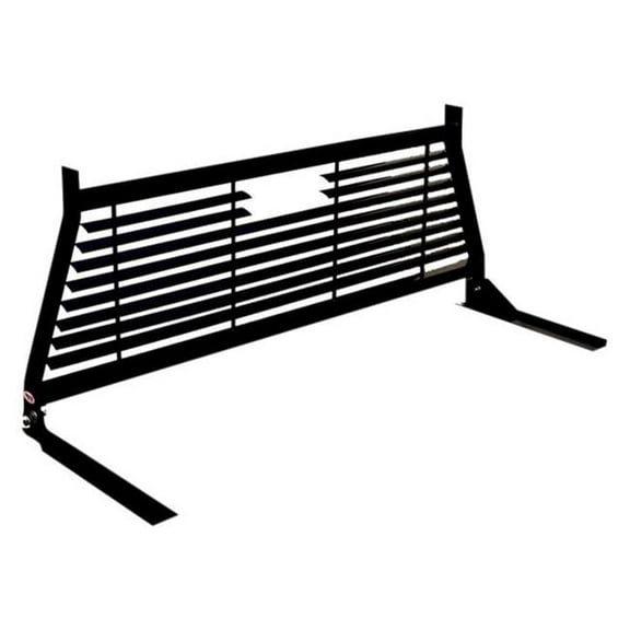 Window Grille Steel Louvered Cab Rack Full Size for 2004 Plus F150 & Super Duty - Black