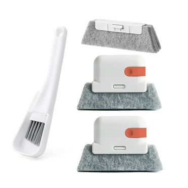 Window Groove Cleaning Brush, 4 PCS Hand-held Magic Window Track Cleaning Tools, Window or Sliding Door Track Cleaner for Sliding Door, Sill, Tile Lines, Shutter, Car Vents, Keyboard, Small Clean Kit