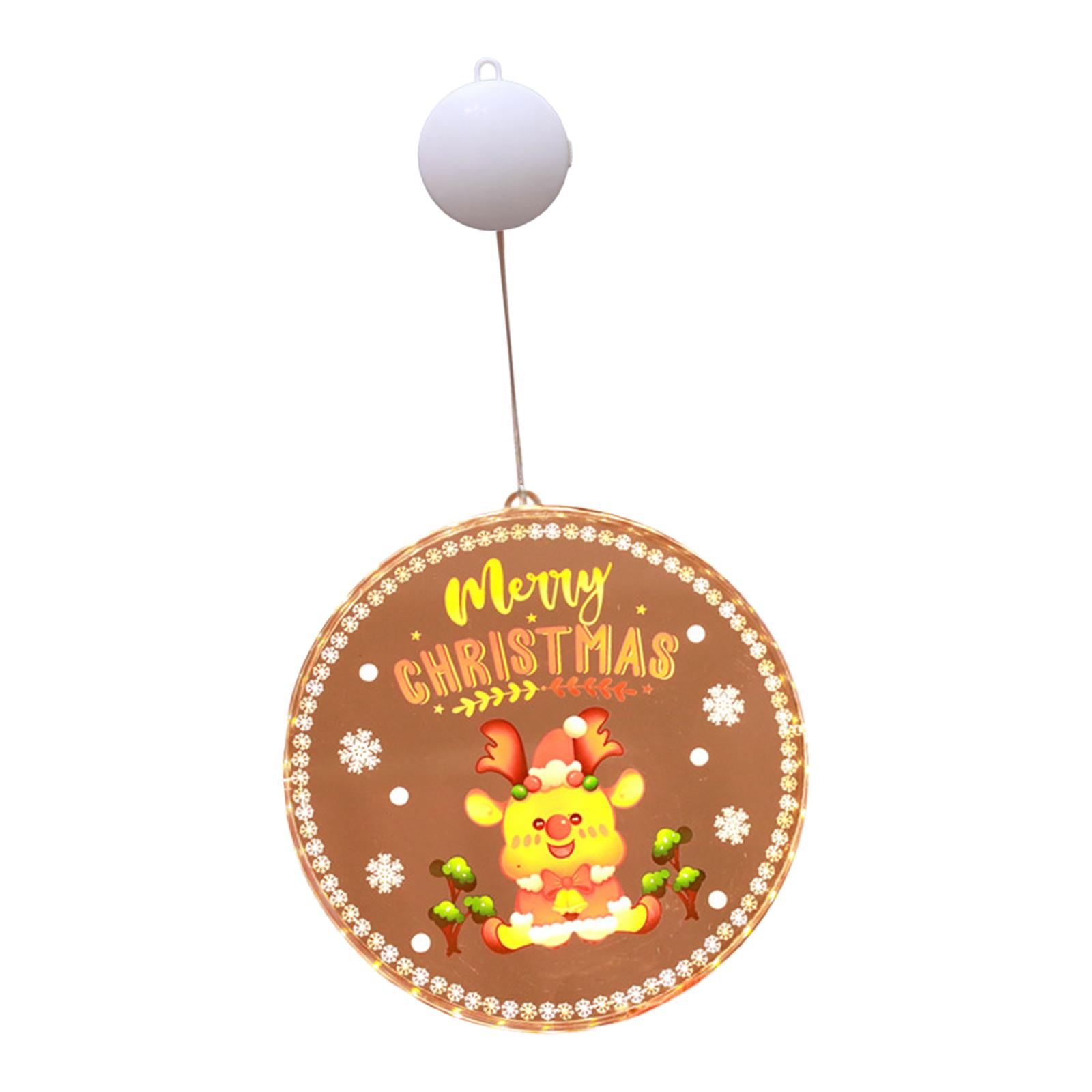 Window Hanging Christmas Light Round Xmas Lamp Festival Holiday Light