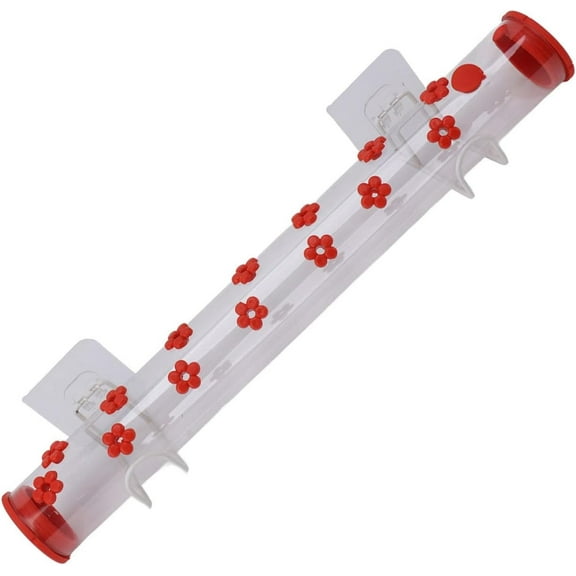 Window Hummingbird Feeder for Outdoor, Strong Suction Cup Hummbingbird Feeder with 14 Feeding Ports, Hummingbird Feeder Window Mount Ant and Bee Proof, Easy to Clean for Gardening Lovers