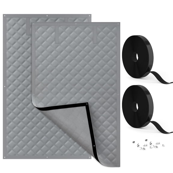 Window Insulation Curtains 2 Pack-38IN X 62IN Grey-2 Thermal Oxford Cloth Winter Cover
