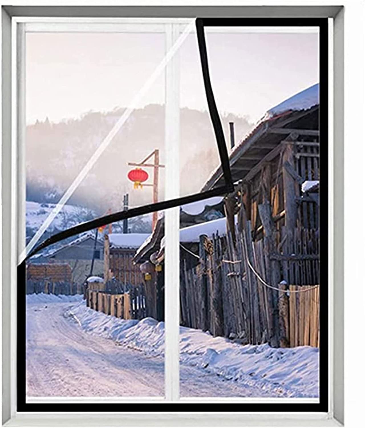 Window Insulation Kit, Clear Window Film Tarpaulin Held in Place by ...