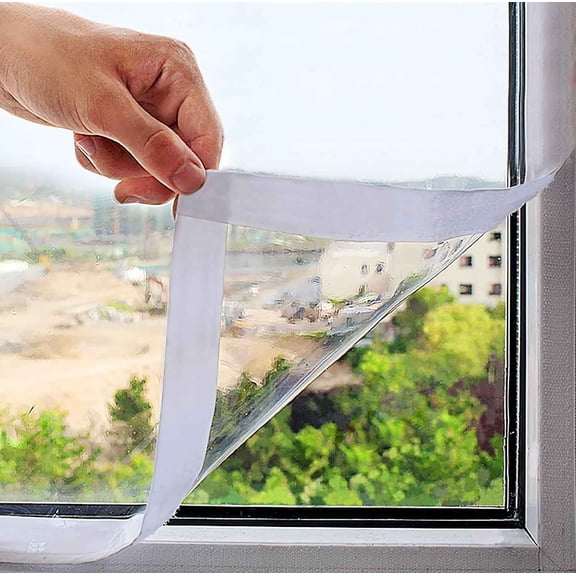 Window Insulation Kit, Transparent Film, Easy to Open for Ventilation, Reusable Plastic Clear Window Wrap