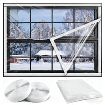 Window Insulation Kit for Winter, Cuttable Transparent Plastic Film with Adhesive Tape, Reusable Winterizing Cover for Thermal Insulation(47 x 63inch)