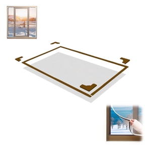 Window Insulation Kit for Winter, Reusable&Cuttable Transparent Film with Strong Adhesive Straps, Heavy Duty Thermal Shrink Wrap for Drafty Windows, Storm Windows,Doors and Home Winterizing