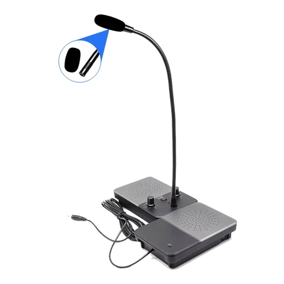 Dual-Way Counter Window Intercom with Outer Loud Speaker, Anti-Interference Interphone for Hotel, Government, Hospital, Ticket Station & Clinic
